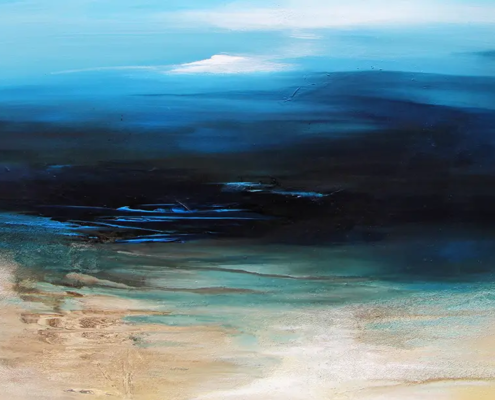 Down-Under, 2017, 65 × 105 cm, verkauft Judith-Zila-Kunst-Kunsttherapie-Galerie-2017-Down-Under-65x105-Acryl-Mischtechnik