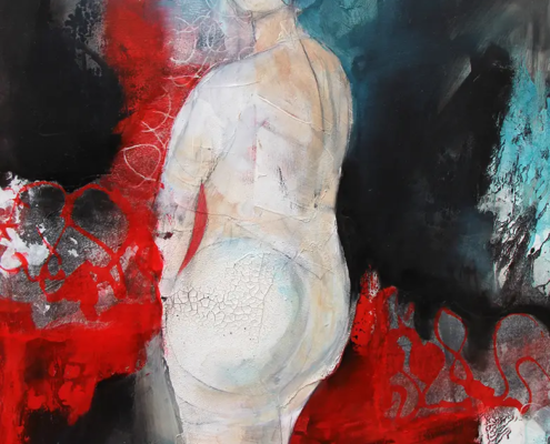 Erwachen, 2018, 80 × 100 cm Judith-Zila-Kunst-Kunsttherapie-Galerie-2018-Erwachen-80x100-Acryl-Mischtechnik