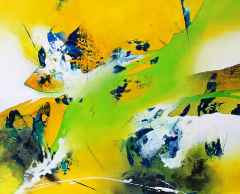Judith-Zila-Kunst-Kunsttherapie-Galerie-2019-Honigmelone-70x90-Acryl-Mischtechnik