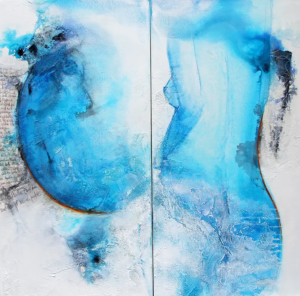 Lady Shyenna, 2019, Diptychon je 40 × 80 cm Judith-Zila-Kunst-Kunsttherapie-Galerie-2019-Lady-Shyenna-Diptychon-je-40x80-Acryl-Mischtechnik