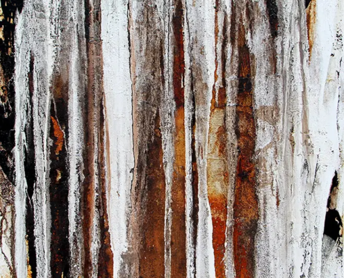 Materialschlacht, 2019, 50 × 70 cm Judith-Zila-Kunst-Kunsttherapie-Galerie-2019-Materialschlacht-50x70-Acryl-Mischtechnik