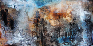 Versunkene Stadt, 2019, 50 × 100 cm, verkauft Judith-Zila-Kunst-Kunsttherapie-Galerie-2019-versunkene-Stadt-50x100-Acryl-Mischtechnik