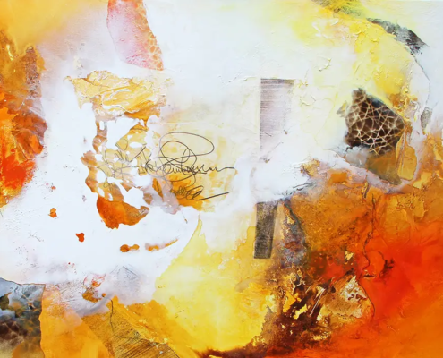 Ein Sommer wie er früher einmal war, 2020, 70 × 100 cm Judith-Zila-Kunst-Kunsttherapie-Galerie-2020-Ein-Sommer-wie-er-früher-einmal-war-70x100-Acryl-Mischtechnik