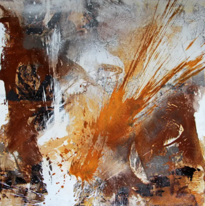 Ausbruch, 2021, 100 × 100 cm Judith-Zila-Kunst-Kunsttherapie-Galerie-2021-Ausbruch-100x100-Acryl-Mischtechnik