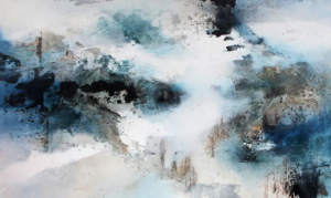 Ruinen des menschlichen Geistes, 2023, 60 × 100 cm Judith-Zila-Kunst-Kunsttherapie-Galerie-2023-Ruinen-des-menschlichen-Geistes-60x100-Acryl-Mischtechnik