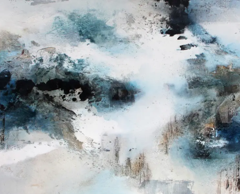 Ruinen des menschlichen Geistes, 2023, 60 × 100 cm Judith-Zila-Kunst-Kunsttherapie-Galerie-2023-Ruinen-des-menschlichen-Geistes-60x100-Acryl-Mischtechnik