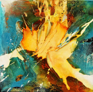 Explosive Harmonie, 2024, 40 × 40 cm Judith-Zila-Kunst-Kunsttherapie-Galerie-2024-Explosive-Harmonie-40x40-Acryl-Mischtechnik