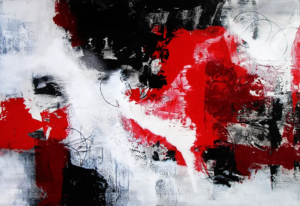 Kontrast im Chaos, 2024, 70 × 100 cm Judith-Zila-Kunst-Kunsttherapie-Galerie-2024-Kontrast-im-Chaos-70x100-Acryl-Mischtechnik