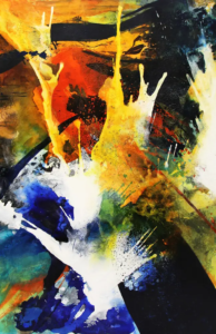 Schöpfungsakt, 2024, 80 × 120 cm Judith-Zila-Kunst-Kunsttherapie-Galerie-2024-Schöpfungsakt-80x120-Acryl-Mischtechnik