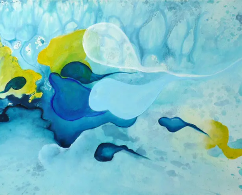 Judith-Zila-Kunst-Kunsttherapie-Galerie-2011-to-get-together-30x60-Acryl. Verkauft