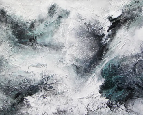 Gefrorene Dynamik, 2025, 60 × 100 cm Judith-Zila-Kunst-Kunsttherapie-Galerie-2025-Gefrorene-Dynamik-60x100-Acryl-Mischtechnik
